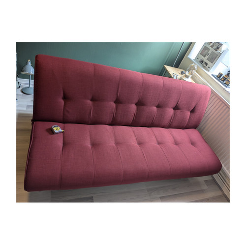 Red modern futon sofa - red,