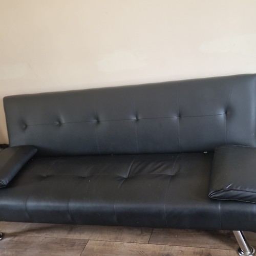 Black faux leather click - leather,