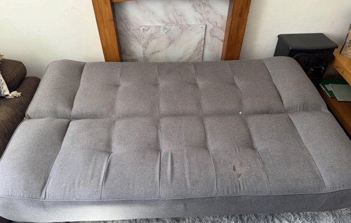 Grey fabric convertible futon - convertible,